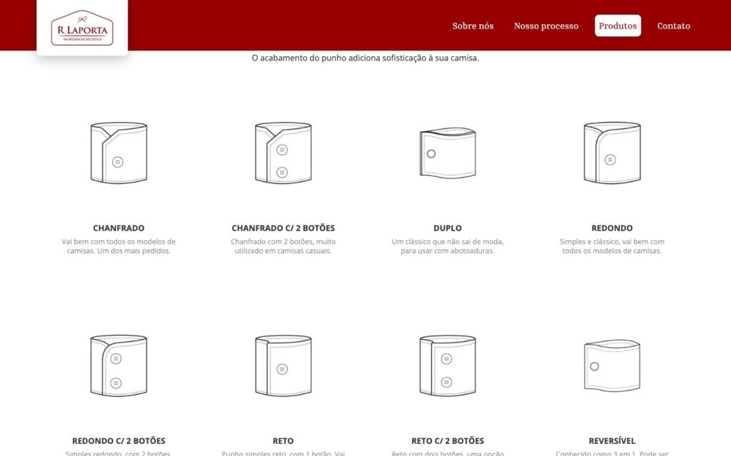 Camisaria R Laporta — Cuff style catalog