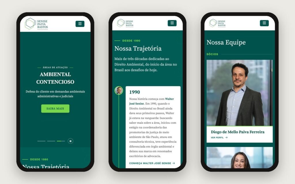 Senise Paiva Bastos — Mobile version of the website